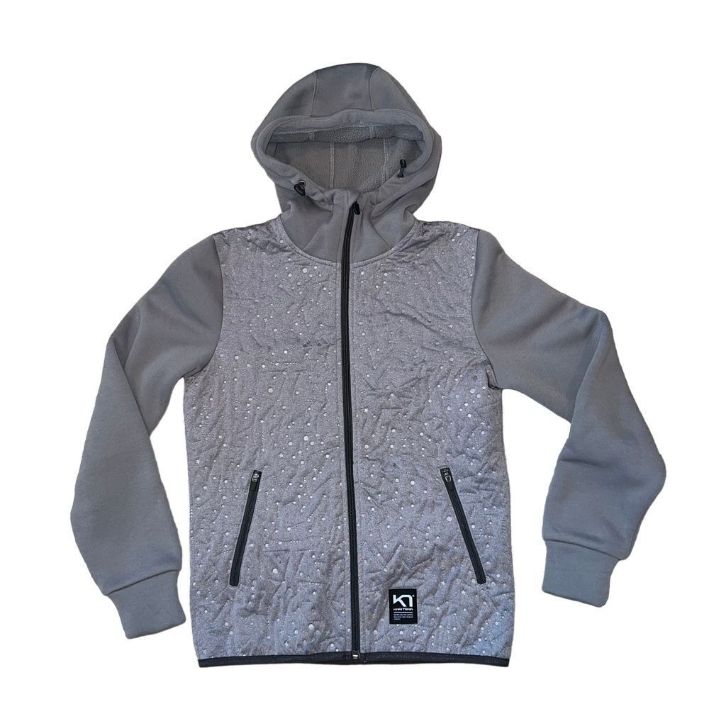 Kari Traa Emma Hybrid Women's Midlayer Zip Up Hooded‎ Jacket Gray Size XS